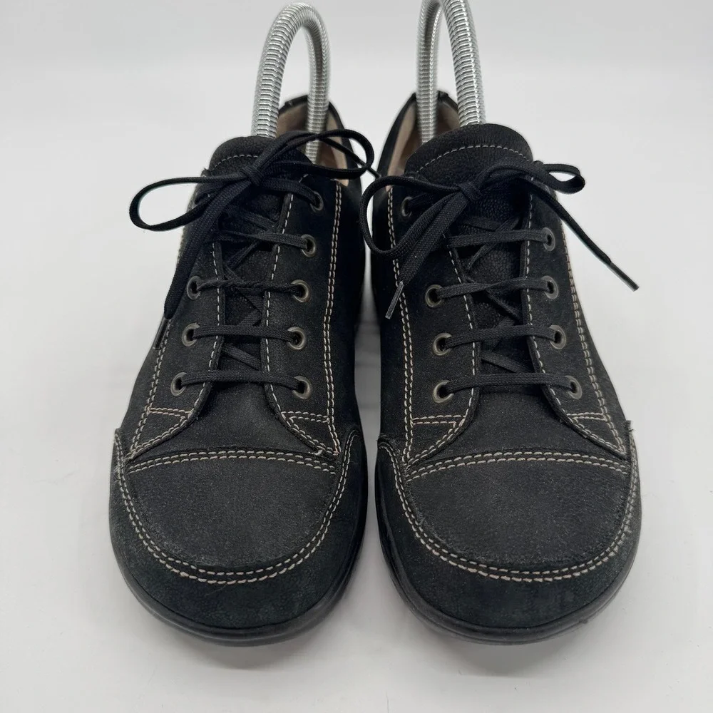 Finn Comfort Soho-S Shoes Womens 38 Black Nubuck Leather Comfort Germany Oxford